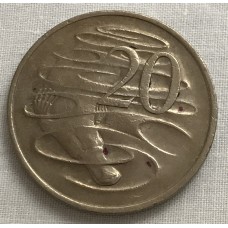 AUSTRALIA 1971 . TWENTY 20 CENTS COIN . PLATYPUS